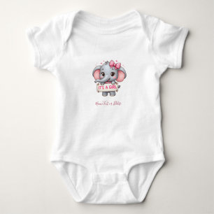 Pink Elephant Baby Bodysuit