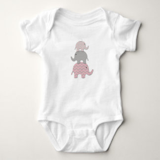 Pink Elephant baby bodysuit