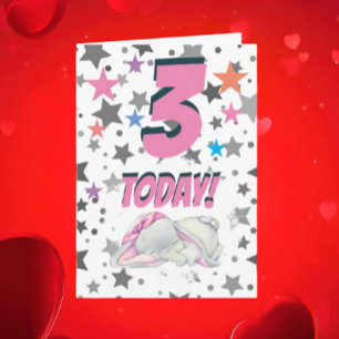 Pink Elephant Birthday Card