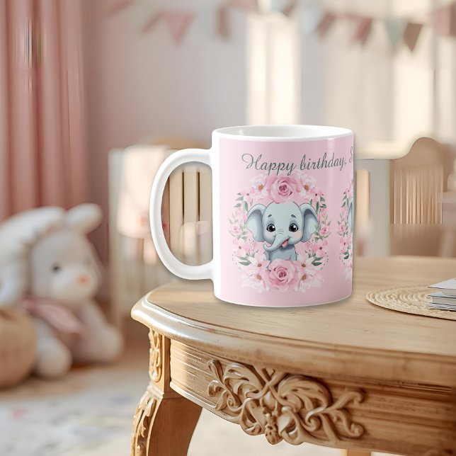 Pink Elephant Birthday Script Mug (Creator Uploaded)