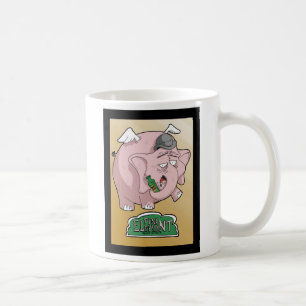 pink elephant brand rotgut coffee mug