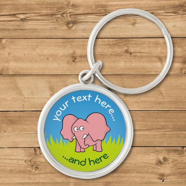 Pink elephant cartoon key ring (Creator Uploaded)