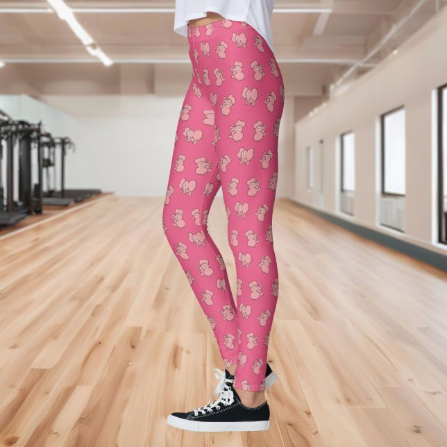 Pink elephant cartoon leggings (Creator Uploaded)