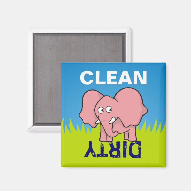 Pink elephant cartoon magnet (Front/Back)