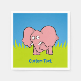 Pink elephant cartoon napkins
