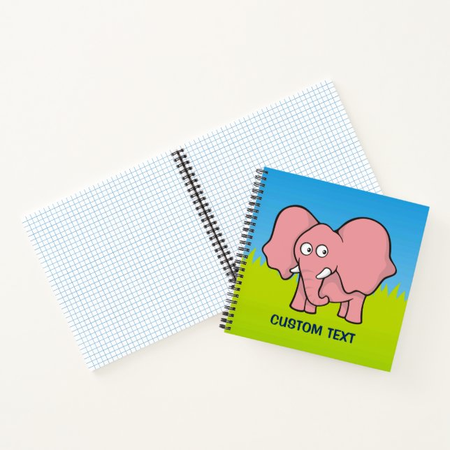 Pink Elephant Cartoon Notebook (Inside)