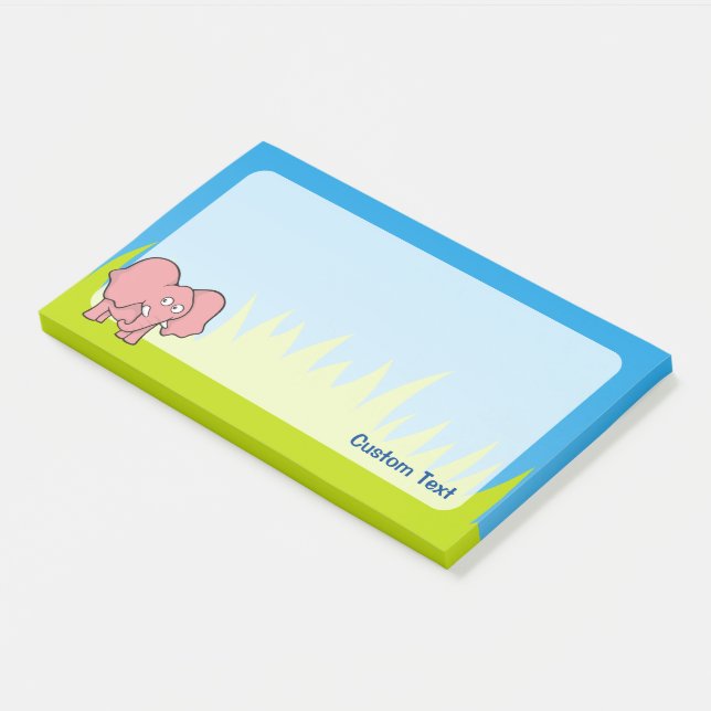 Pink Elephant Cartoon Post-it Notes (Angled)