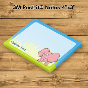 Pink Elephant Cartoon Post-it Notes