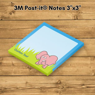 Pink Elephant Cartoon Post-it Notes