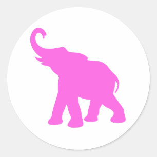 Pink Elephant Classic Round Sticker