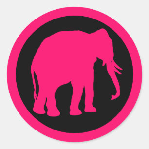 PINK ELEPHANT CLASSIC ROUND STICKER