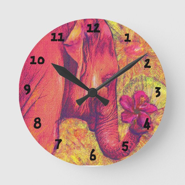pink elephant clock (Front)