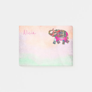 pink elephant custom post it note