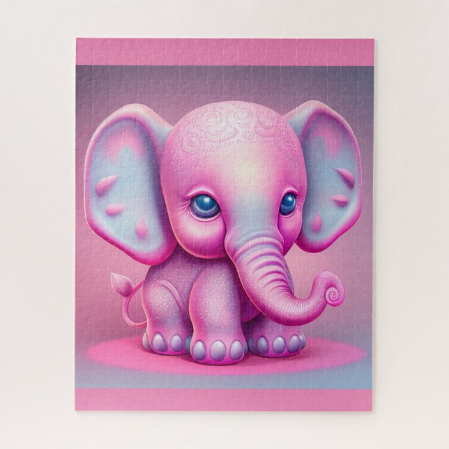 PINK ELEPHANT CUTE KIDS JIGSAW PUZZLE (Vertical)