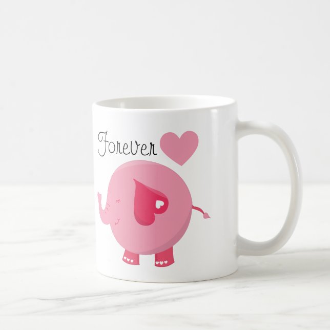 Pink Elephant Forever Custom Mug (Right)