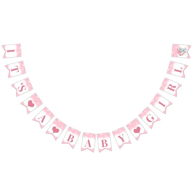 Pink Elephant Girl Baby Shower Bunting (All)