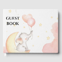 Pink Elephant Guest Book 