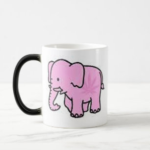 Pink Elephant Heat Sensitive Coffee Mug & Logo