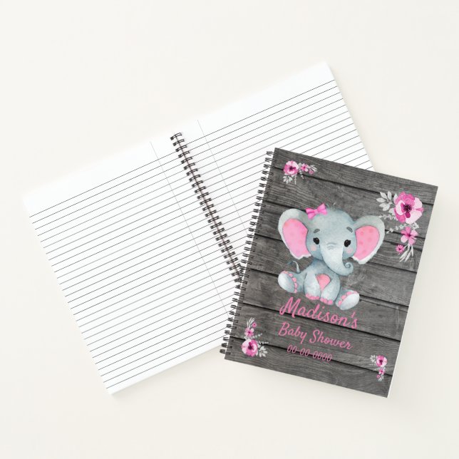 Pink Elephant Hues Book Baby Shower (Inside)