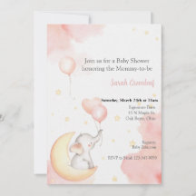 Pink Elephant Invitation