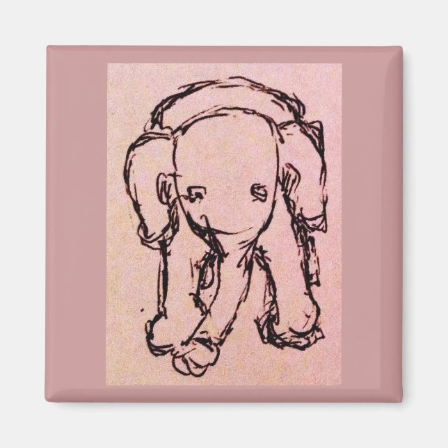 Pink Elephant Magnet (Front)