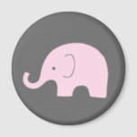 Pink Elephant Magnet<br><div class="desc">Grey and pink elephant</div>