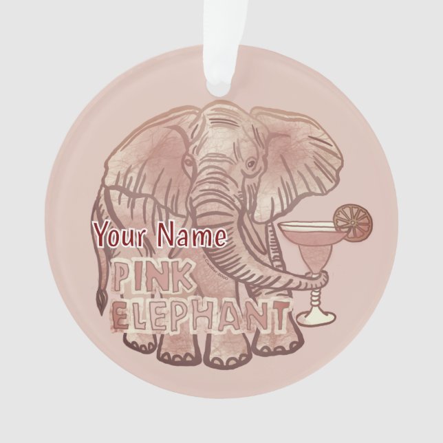 Pink Elephant   Ornament (Front)
