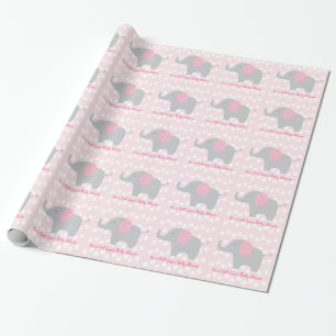 Pink Elephant Personalised Wrapping Paper