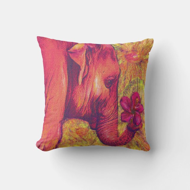 pink elephant pillow (Front)