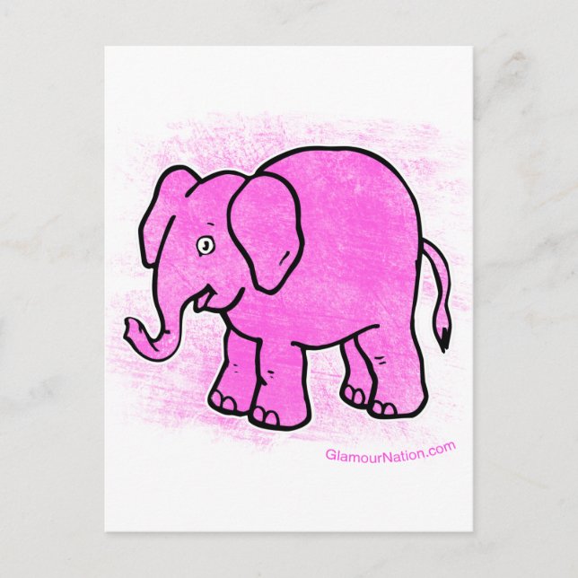 pink elephant postcard (Front)