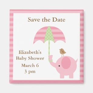 Pink Elephant Save the Date Magnets