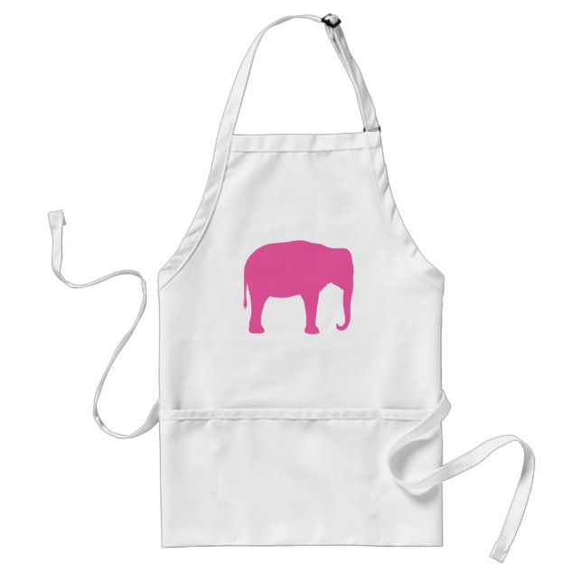 Pink Elephant Silhouette Standard Apron (Front)