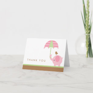 Pink Elephant Thank You Cards
