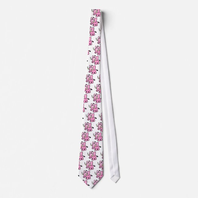 Pink Elephant Tie (Front)