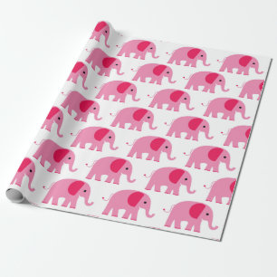 Pink elephant wrapping paper