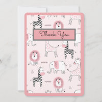 Pink Elephant Zoo Animals Baby Shower