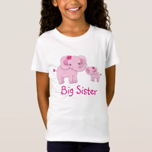 Pink Elephants Big Sister T-Shirt