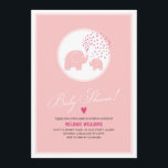 Pink Elephants Hearts Girl Baby Shower Invitation<br><div class="desc">Stylish Modern Baby Shower Invitation featuring an original image of two cute pink elephants,  one bigger and the other one smaller baby. The bigger elephant showers the little one with pink hearts. Perfect for a baby girl. There are also other colour variations available,  all listed below.</div>