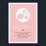 Pink Elephants Hearts Girl Baby Shower Invitation<br><div class="desc">Stylish Modern Baby Shower Invitation featuring an original image of two cute pink elephants,  one bigger and the other one smaller baby. The bigger elephant showers the little one with pink hearts. Perfect for a baby girl. There are also other colour variations available,  all listed below.</div>