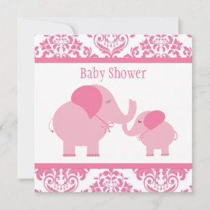 Pink Elephants Invitation
