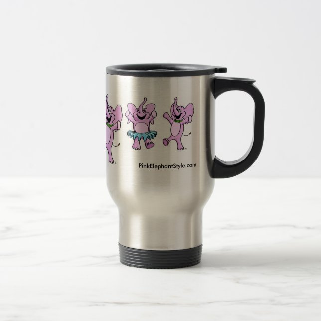 Pink Elephants Logo Travel Mug (Right)