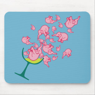Pink Elephants Mouse Mat