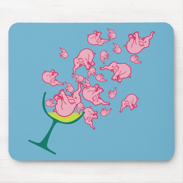 Pink Elephants Mouse Mat (Front)