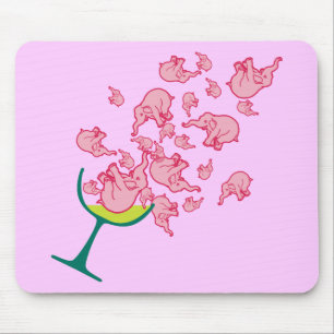 Pink Elephants Mouse Mat