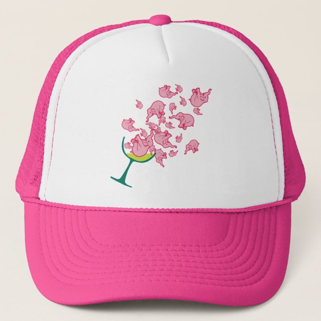 Pink Elephants Trucker Hat (Front)