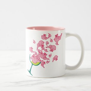 Pink Elephants Two-Tone Coffee Mug