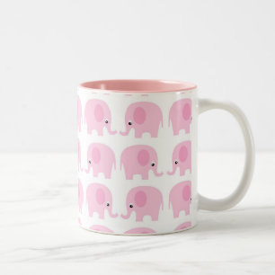 Pink Elephants Two-Tone Coffee Mug
