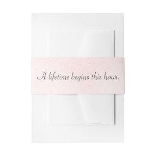 Pink Embossed with Wedding Quote Invitation Belly  Band