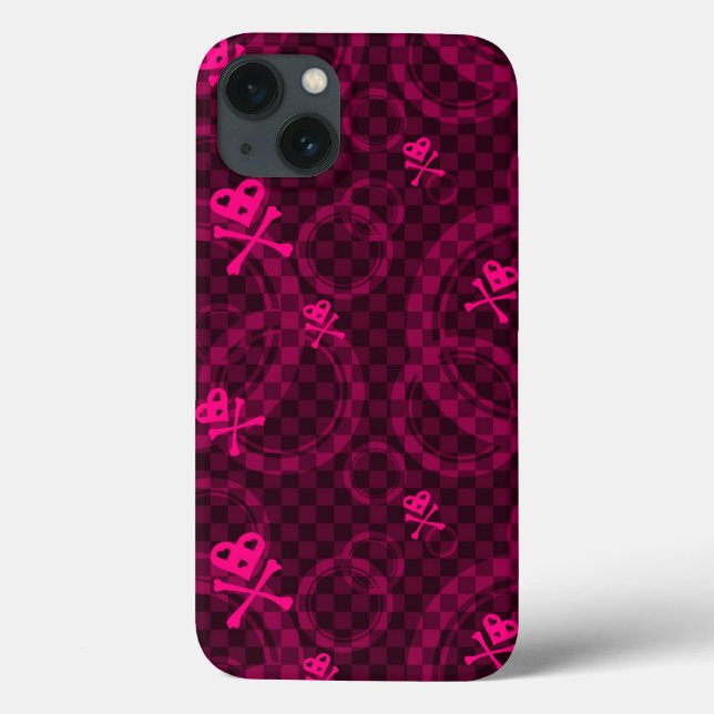 Pink Emo Pattern With Circles Case-Mate iPhone Case (Back)