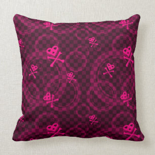 Pink Emo Pattern With Circles Cushion